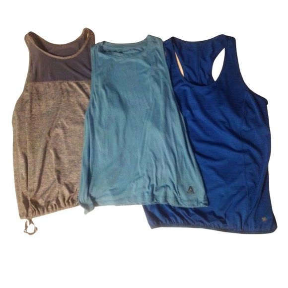 Athletic Tank Tops Bundle 3 Blue Tank Tops Size M/L - Picture 1 of 10